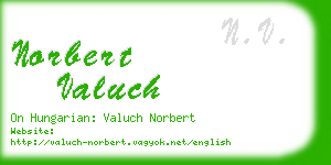 norbert valuch business card